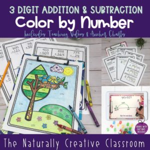 3 digit addition and subtraction color by number