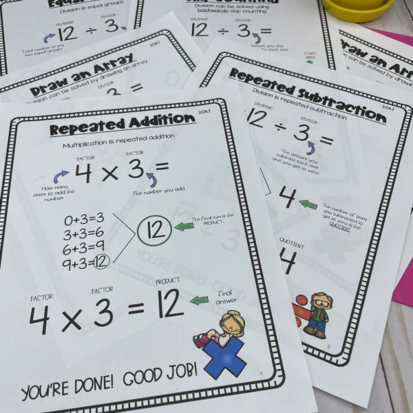 multiplication and division strategy posters