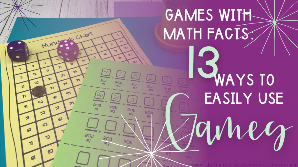 games with math facts roll to 101 or bust
