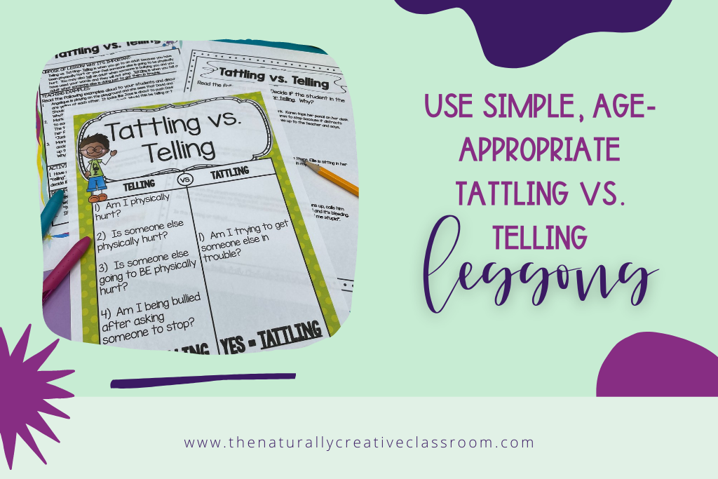 tattling vs telling lesson plans